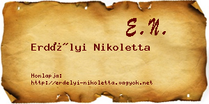 Erdélyi Nikoletta névjegykártya